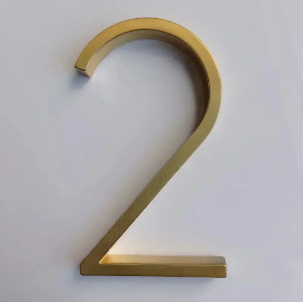 5 Inch Golden House Numbers | Modern Metal Floating Address Numbers with Screws