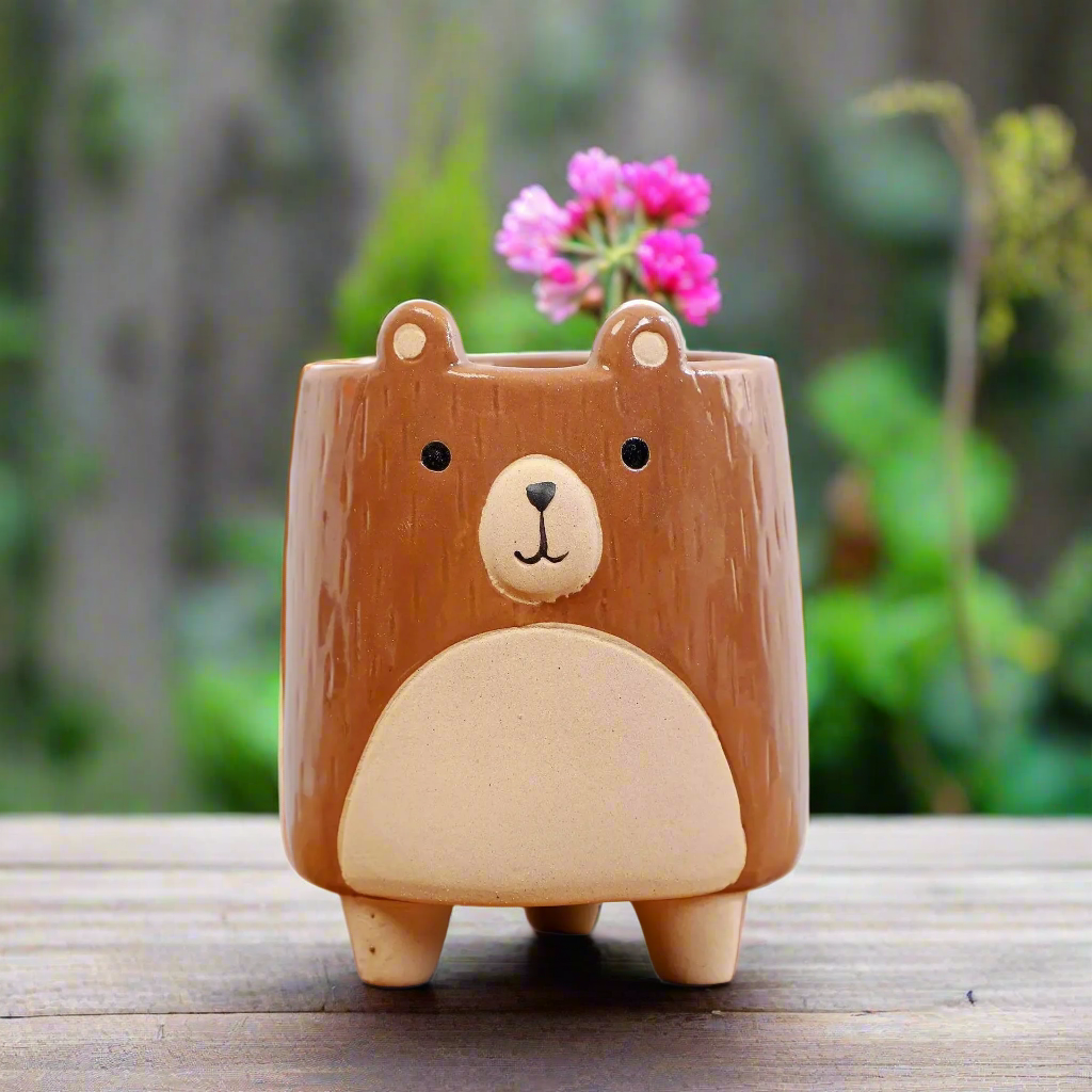 Brown Bear Planter Pot | Ceramic Succulent & Cactus Pot 7x10cm