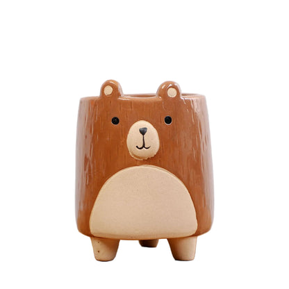 Brown Bear Planter Pot | Ceramic Succulent & Cactus Pot 7x10cm
