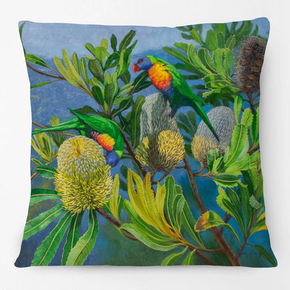 Cushion Cover Australian Flowers - Waratah Banksia Wattle