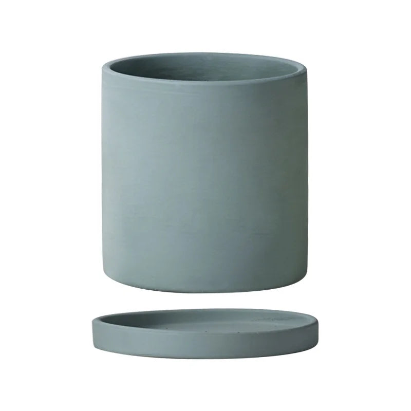 Colourful Ceramic Planter Pot with Tray & Drainage Hole | 24 Colours 4 Sizes | Indoor Outdoor Succulent Pot