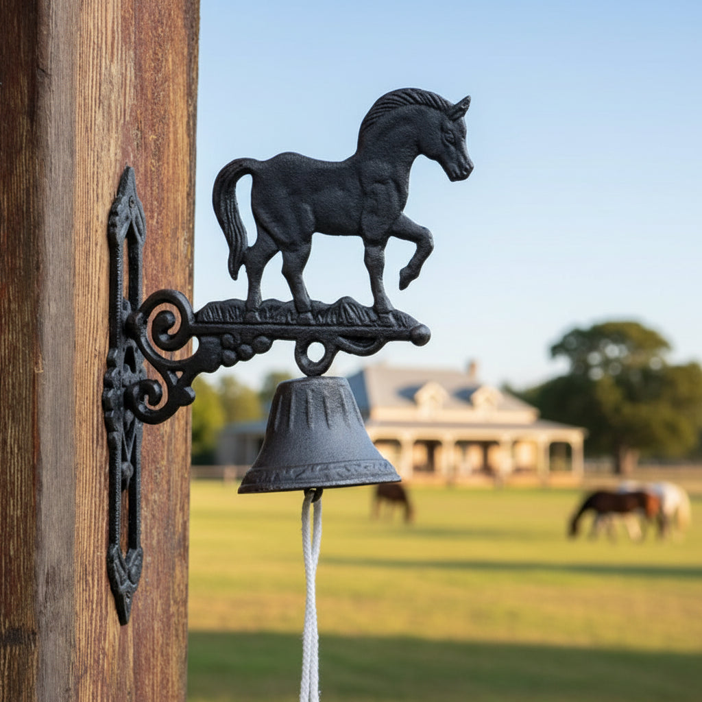 Horse Doorbell Cast Iron Prancing Farmhouse Dinner Bell