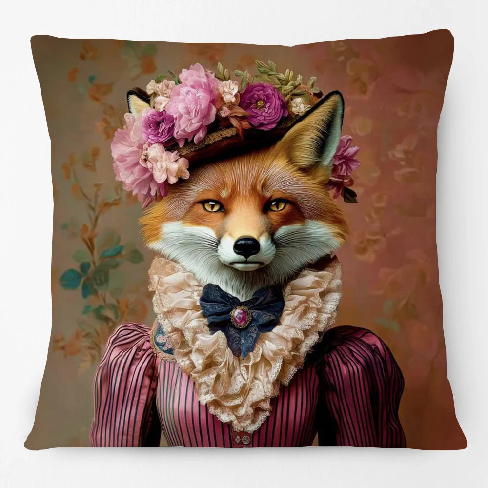 Animal Royalty Cushion Covers 45cm | Regal Animal Portraits & Vintage Style