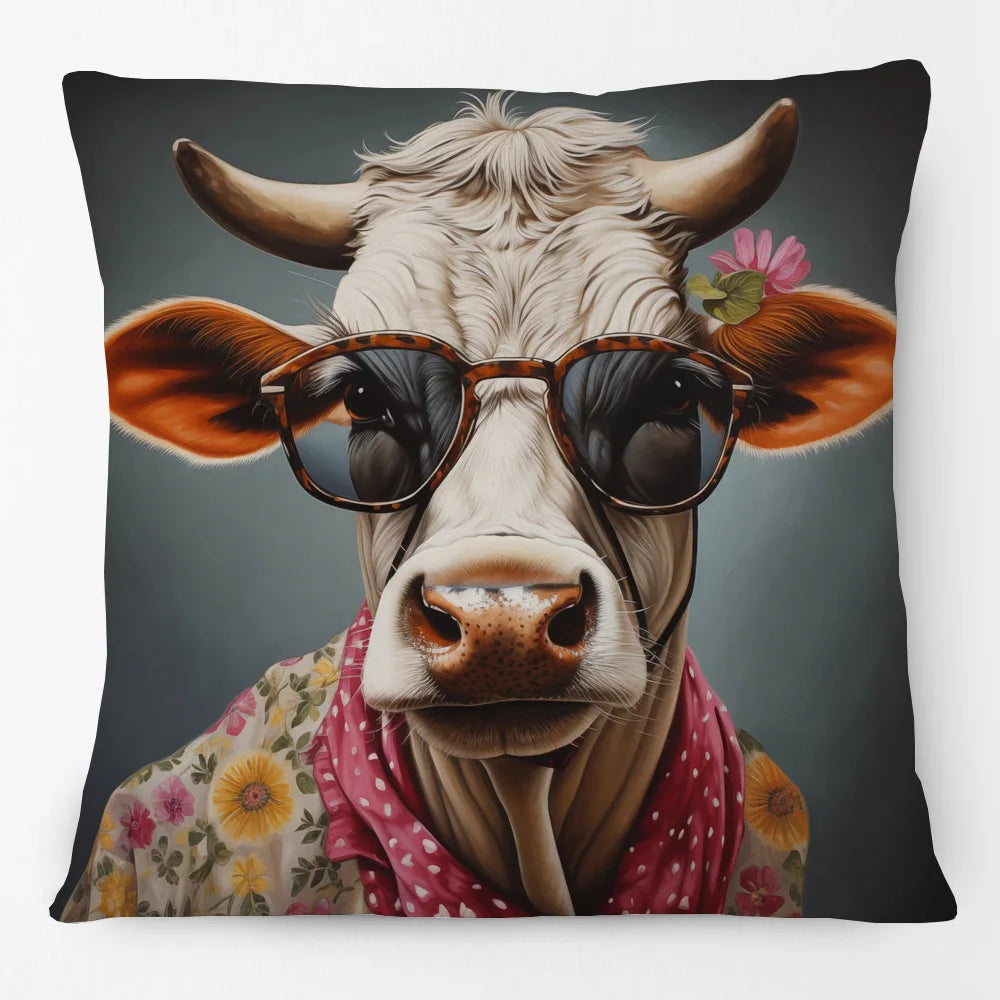 Cushion Cover Vintage Funky Horse Donkey Cow Dog