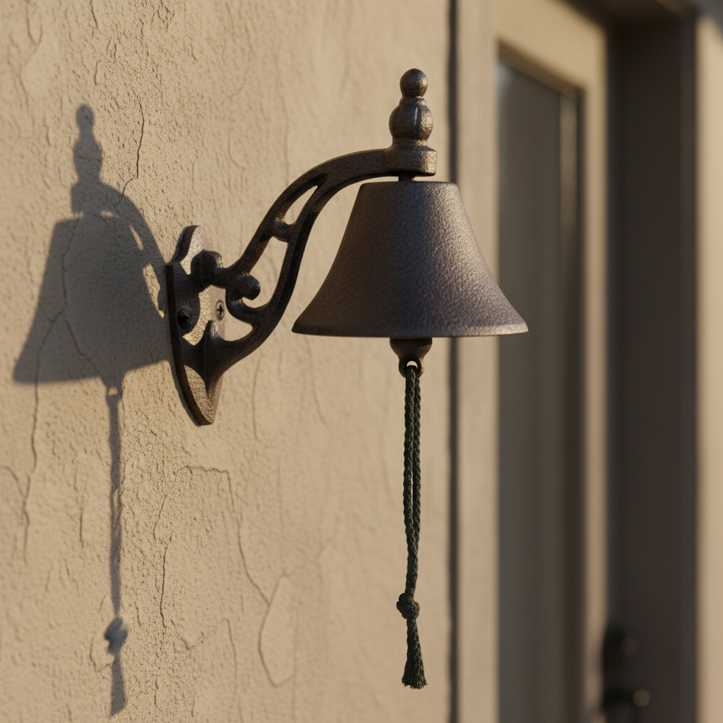 Cast Iron Dinner Bell Doorbell Vintage Antique Style - 33.5cm x 4.9cm