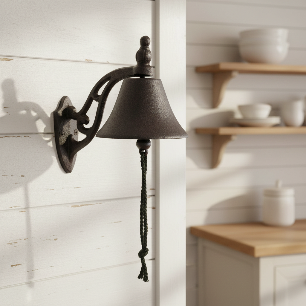 Cast Iron Dinner Bell Doorbell Vintage Antique Style - 33.5cm x 4.9cm