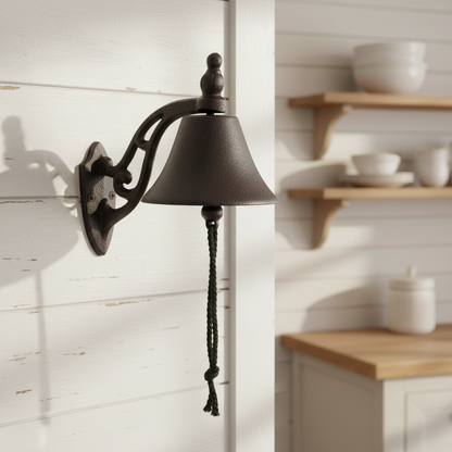 Cast Iron Dinner Bell Doorbell Vintage Antique Style - 33.5cm x 4.9cm