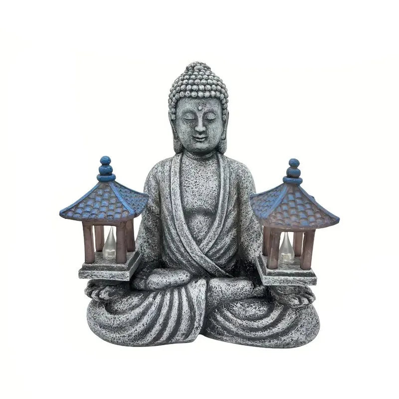 Buddha Statue Solar Light LED Bali Thai Style Garden Decor