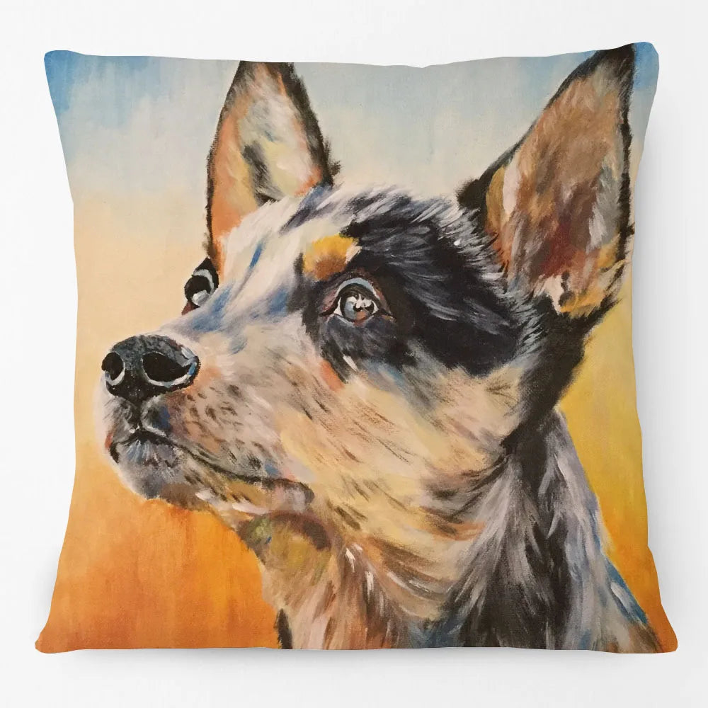 Australian Cattle Dog & Kelpie Red Heeler Cushion Cover | 45cm | Linen or Plush | Dog Lover Gift
