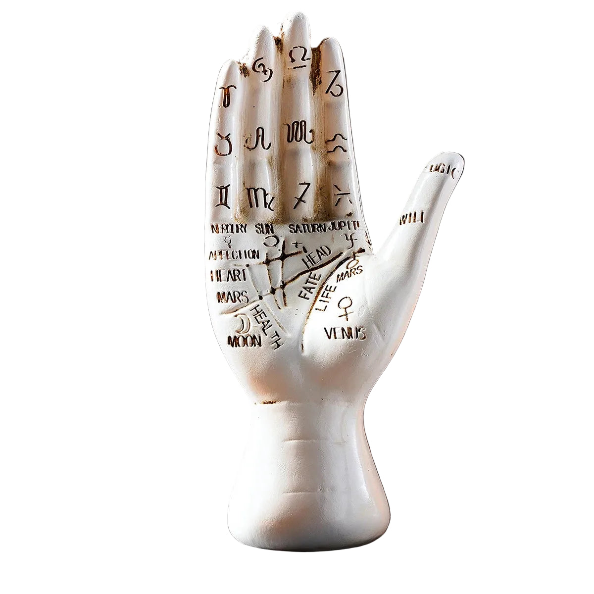 Palmistry Hand Figurine — Resin Zodiac Palm Reading Statue | Mystical Home Decor