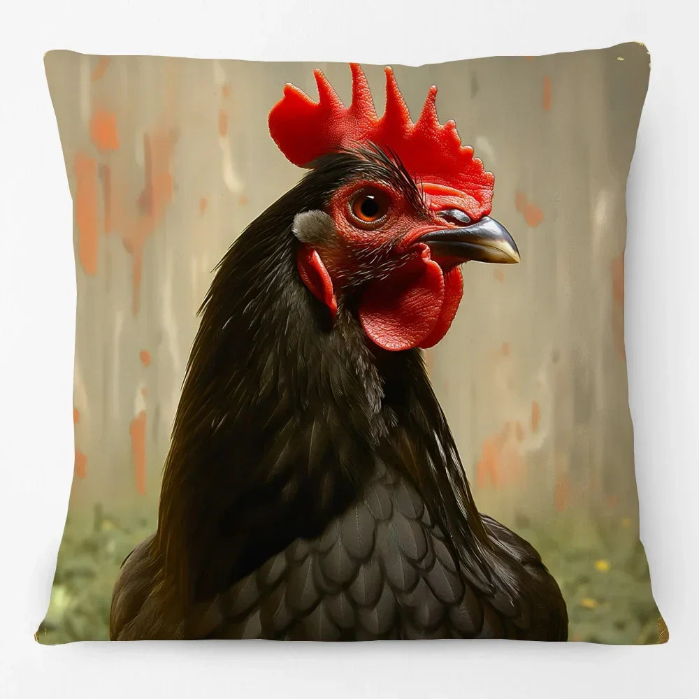 Cushion Cover Chicken Rooster Funny Farm Range