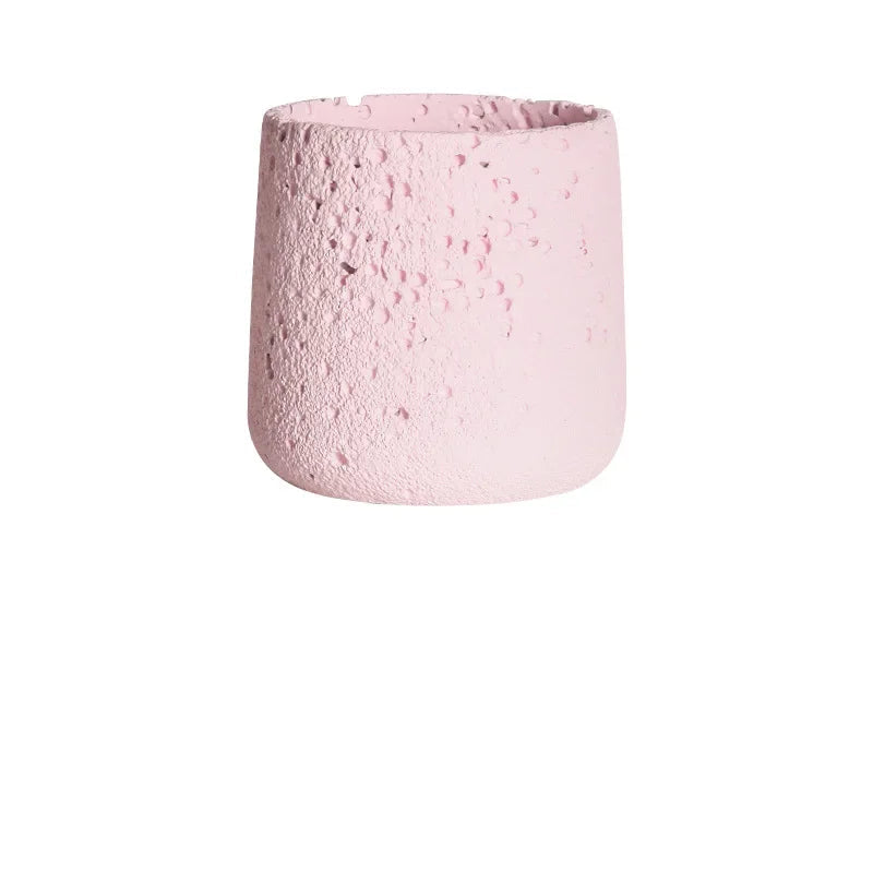 Pot Planter Flower Rustic Garden Concrete Stone Style