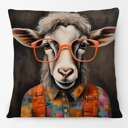 Cushion Cover Funky Farm Vintage Fox Highland Cow Sheep Alpaca Goat Donkey Horse