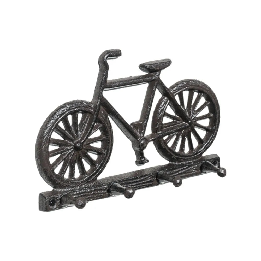 Retro Bicycle Cast Iron Hook | 4 Hook Wall Rack 20cm x 13cm