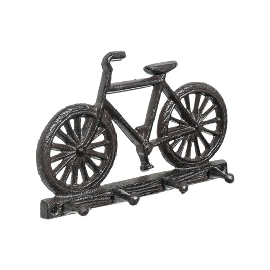 Retro Bicycle Cast Iron Hook | 4 Hook Wall Rack 20cm x 13cm