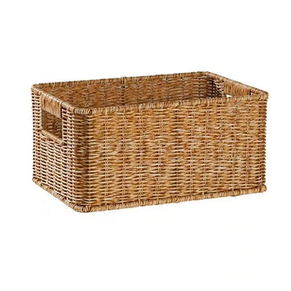 Hand-Woven Rattan Storage Basket | Rectangular Wicker Organiser | Fruit, Bread, Cosmetic, Picnic | Two Sizes