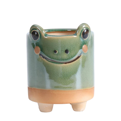Funky Frog Planter Pot | Ceramic Succulent & Cactus Pot 7x10.5cm