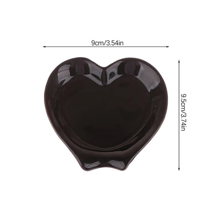 Heart Shaped Ceramic Spoon Rest - Kitchen Utensil Holder