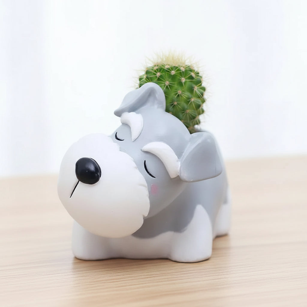 Schnauzer Dog Planter Pot | Resin Succulent & Cactus Pot 8x13.5x7.5cm