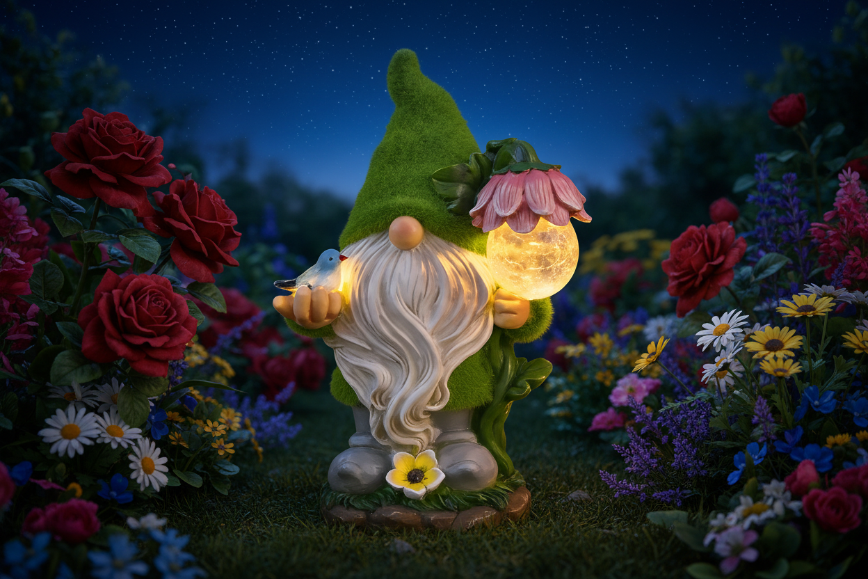Solar Garden Gnome Light Outdoor Waterproof LED Decor
