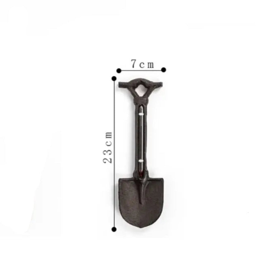 Thermometer Cast Iron Spade Shovel Wall Mounted Vintage - 23x7cm