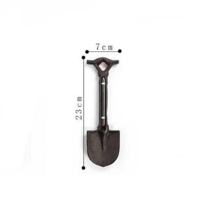 Thermometer Cast Iron Spade Shovel Wall Mounted Vintage - 23x7cm