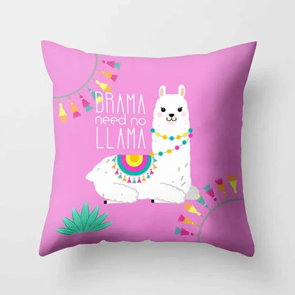 Cartoon Alpaca Llama Cushion Cover | 20 Designs | 30cm to 66cm