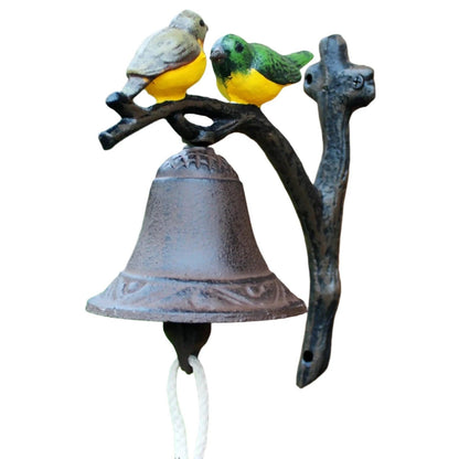 Door Bell Yellow Birds Cast Iron Vintage