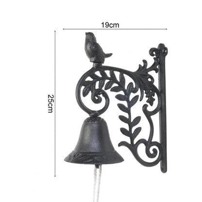 Door Bell Cast Iron Bird Leaf