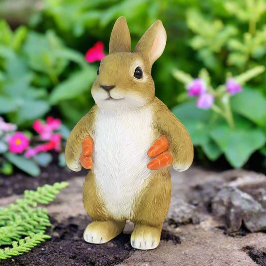 Rabbit Bunny with Carrot Garden Decoration