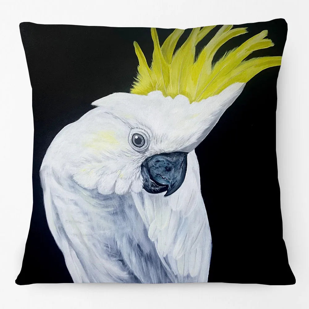 Australian Native Birds Cushion Cover | Cockatoo Cockatiel Lorikeet Finch Art | Linen or Plush | 45x45cm
