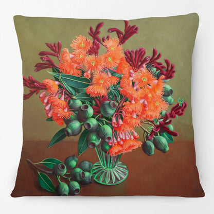Cushion Cover Australian Flowers - Waratah Banksia Wattle