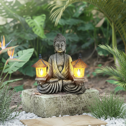 Buddha Statue Solar Light LED Bali Thai Style Garden Decor