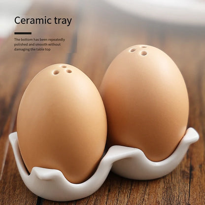 Salt Pepper Shaker Egg with Holder