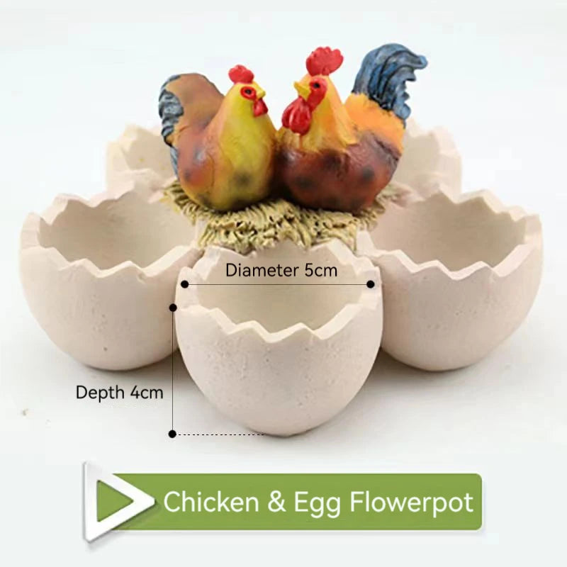 Chicken Bird Egg Pot Planter Garden