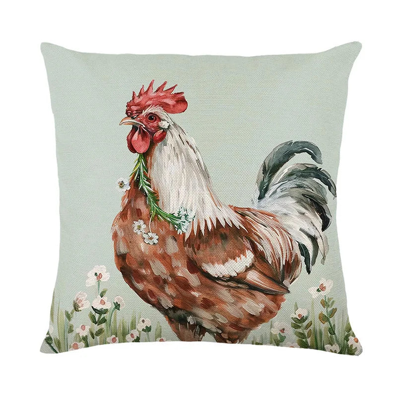 Cushion Cover Bless Home Chicken Rooster Cow Country | 3 Sizes 4 Designs