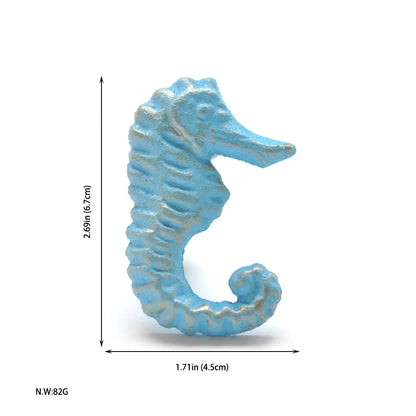 Mediterranean Sea Life Iron Drawer Knobs | Coastal Cabinet Pulls | Seahorse Crab Shell Starfish