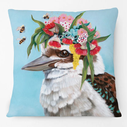 Australian Native Birds Cushion Cover | Cockatoo Cockatiel Lorikeet Finch Art | Linen or Plush | 45x45cm