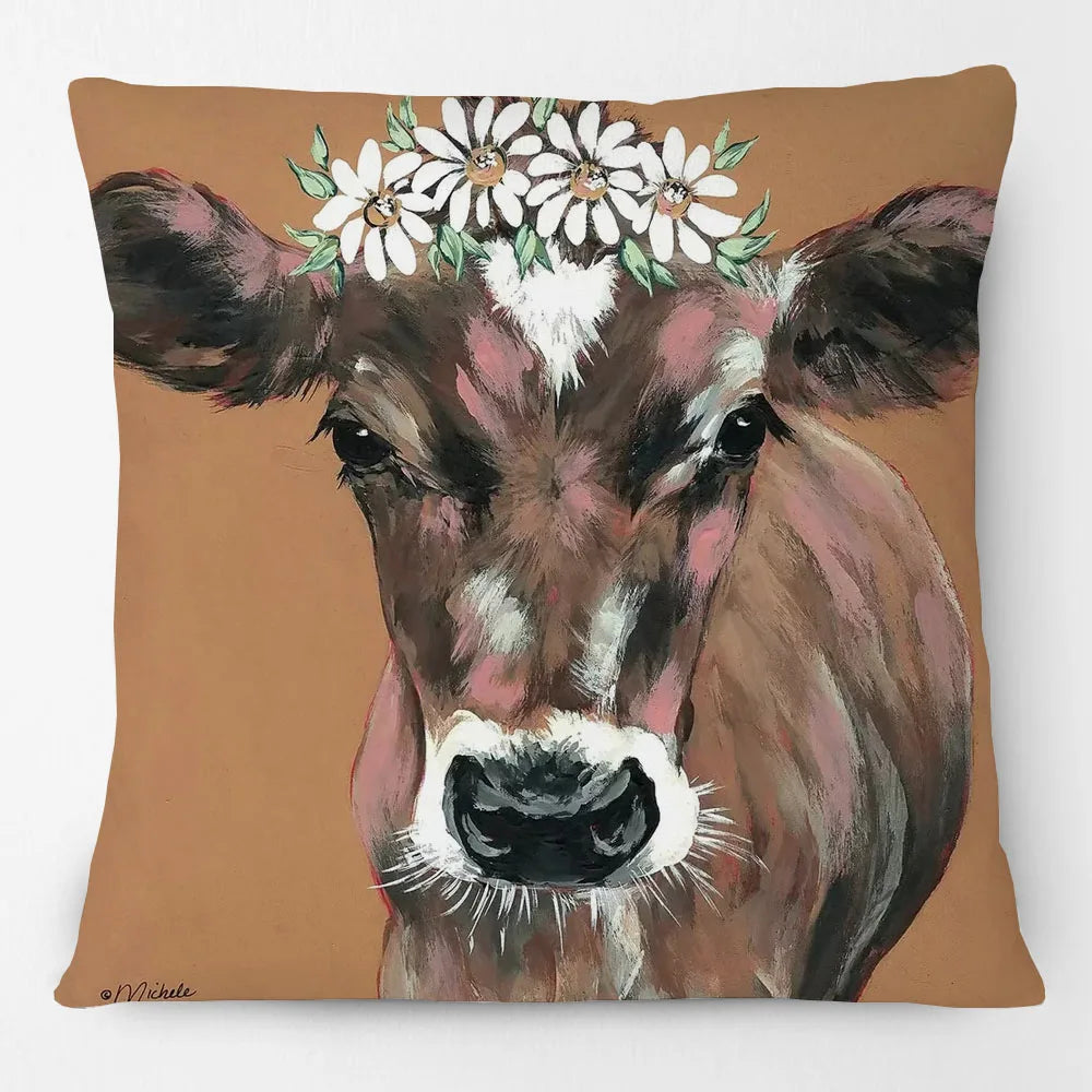 Farm Animal Friends Cushion Covers 45cm | Highland Cow, Giraffe & Farmhouse Designs