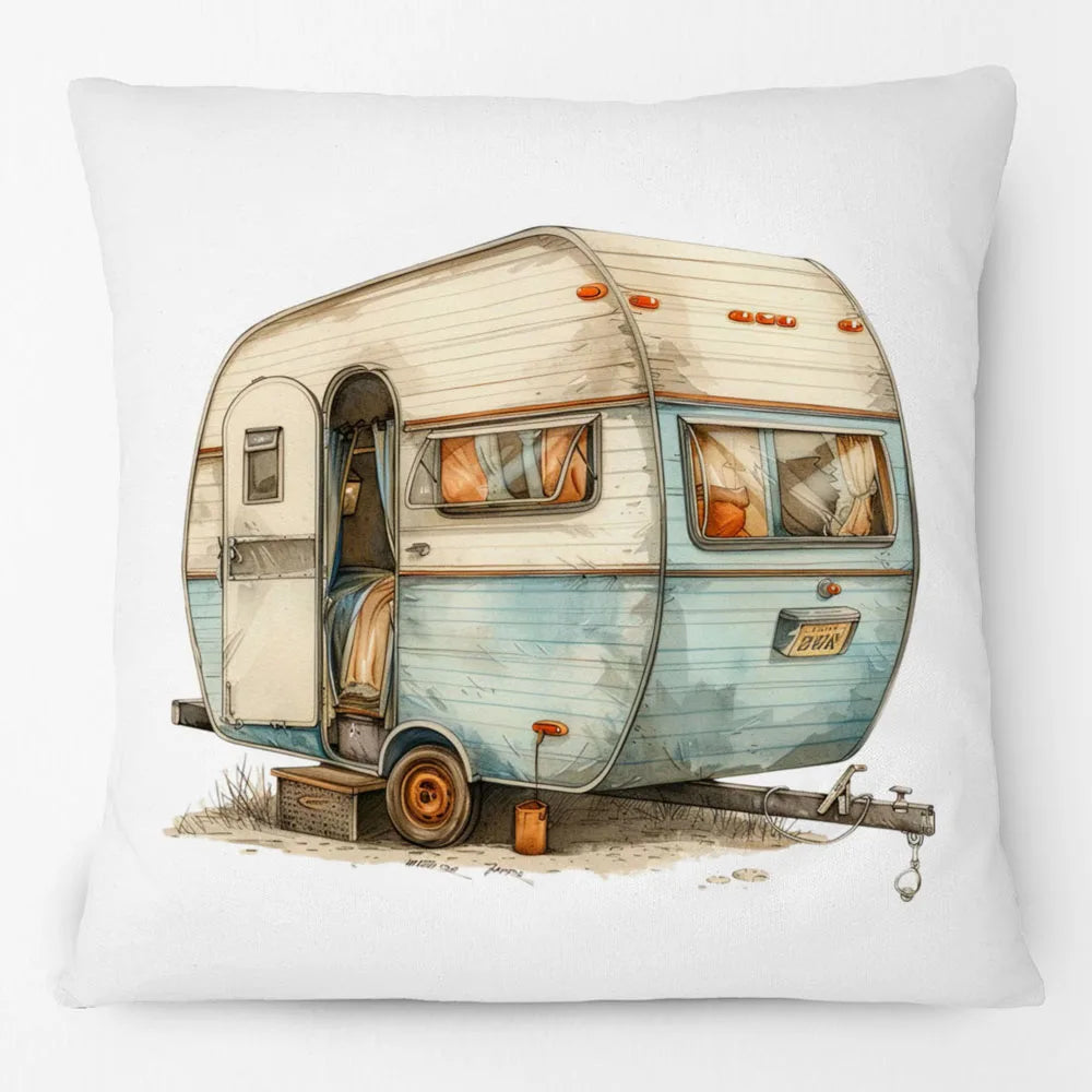 Vintage Floral Truck & Camper Trailer Cushion Cover | 45cm | Farmhouse Boho Gift