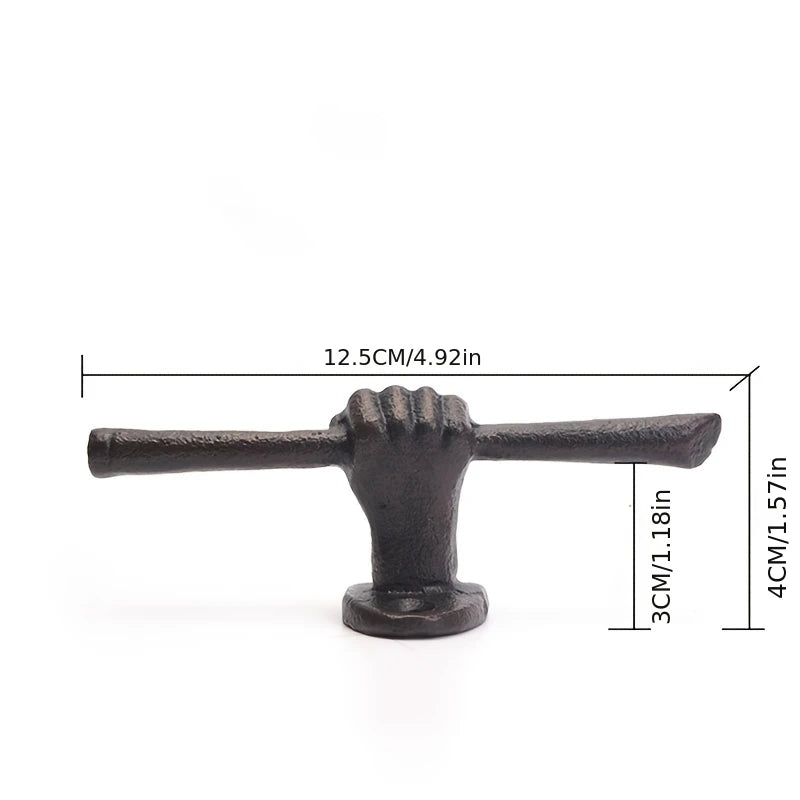 Rustic Hand Retro Cast Iron Wall Hook | Unique Vintage Hanger