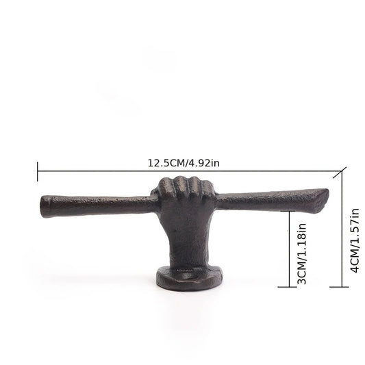 Rustic Hand Retro Cast Iron Wall Hook | Unique Vintage Hanger