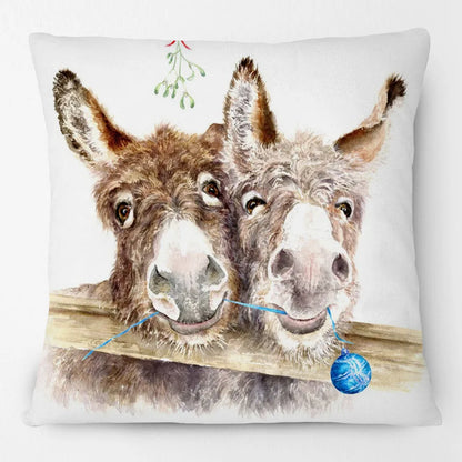 Highland Cow Fox Donkey Pheasant Cushion Cover | 45cm | Linen or Plush | Farmhouse Gift