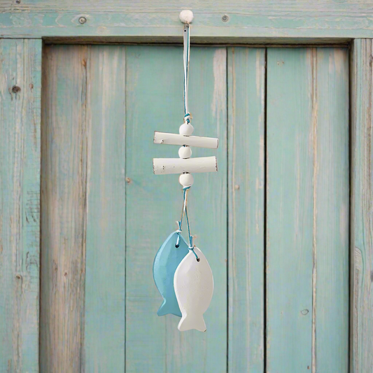 Hanging Wooden Fish Coastal Beach House Decoration