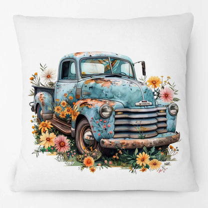 Vintage Floral Truck & Camper Trailer Cushion Cover | 45cm | Farmhouse Boho Gift