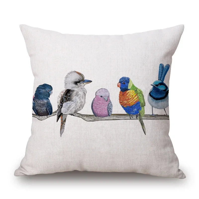 Cushion Cover Australian Bird Range Kookaburra Lorikeet Galah Magpie