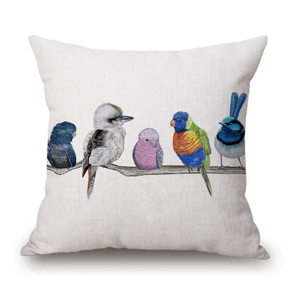 Cushion Cover Australian Bird Range Kookaburra Lorikeet Galah Magpie
