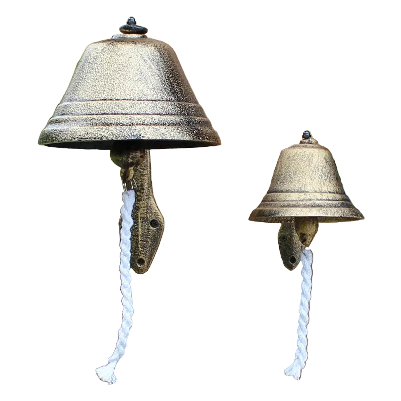 Antique Gold Cast Iron Wall Bell | Farmhouse Style | Small & Large | Home, Garden & Gate