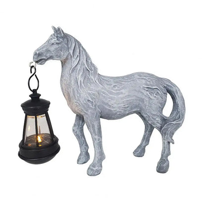 Solar Horse Lantern Garden Ornament Farmhouse Outdoor Decor