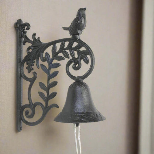 Door Bell Cast Iron Bird Leaf